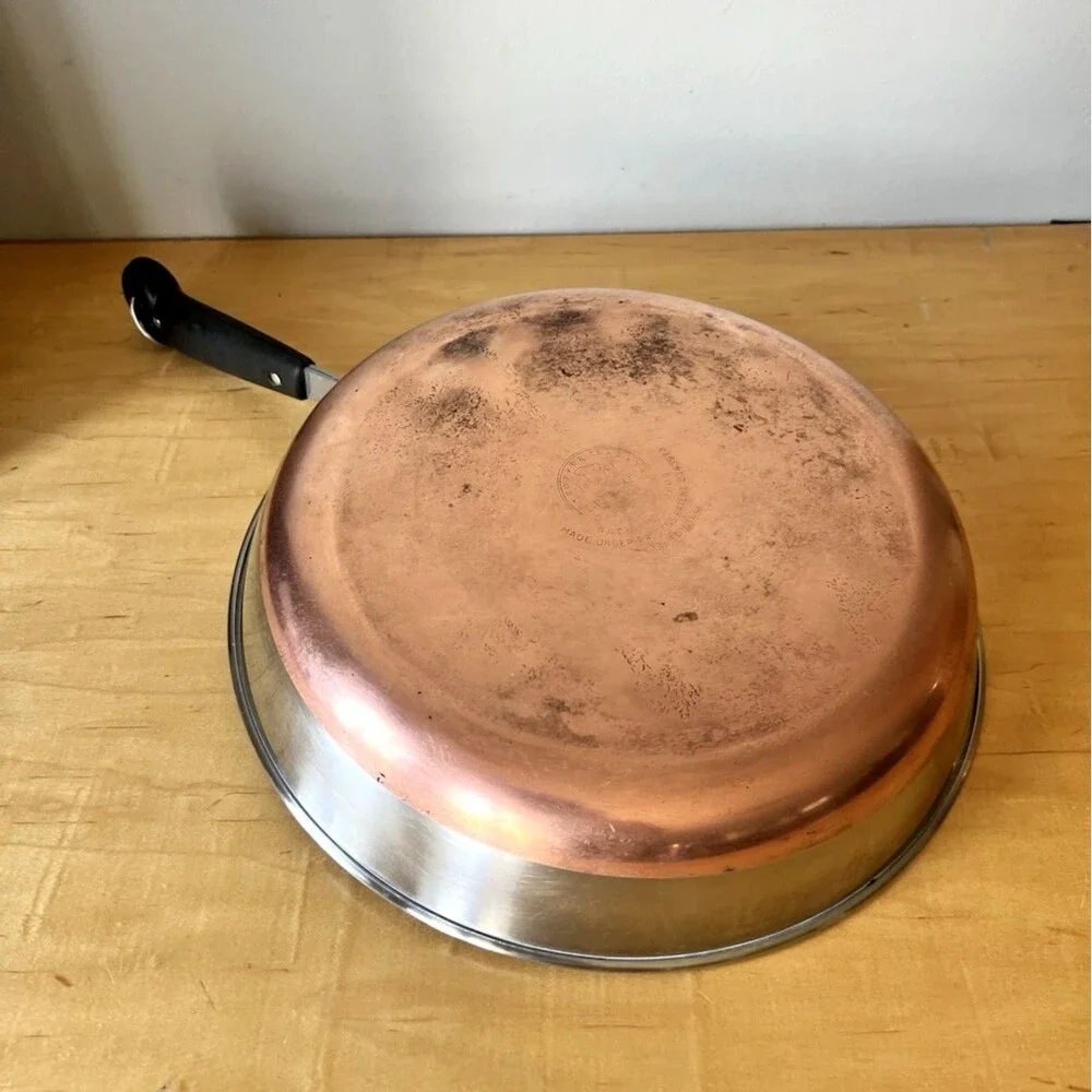 Vintage Revere Ware Copper Bottom Steel 12